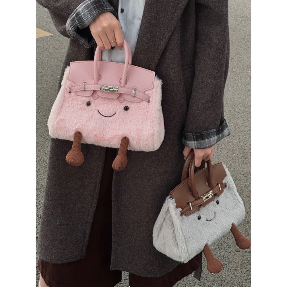 可愛卡通毛絨鉑金包-細節圖3