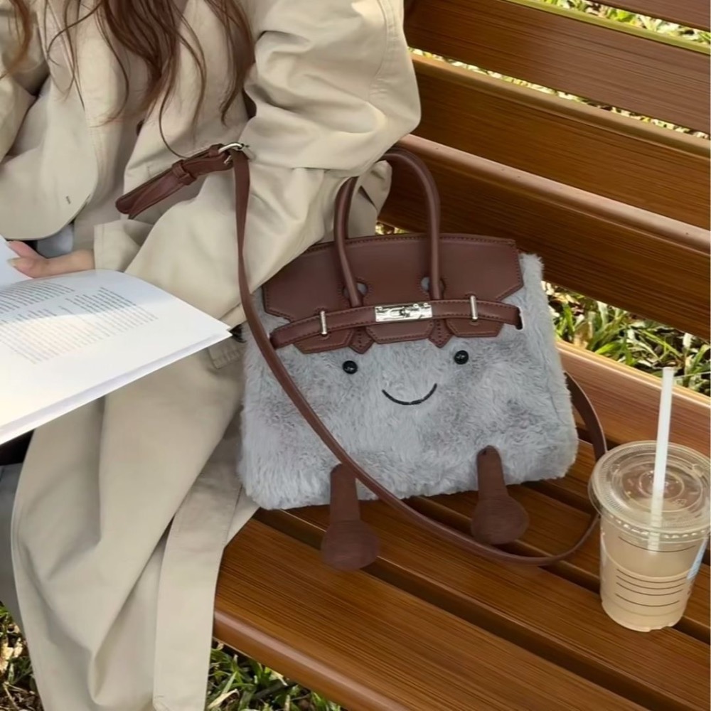 可愛卡通毛絨鉑金包-細節圖5