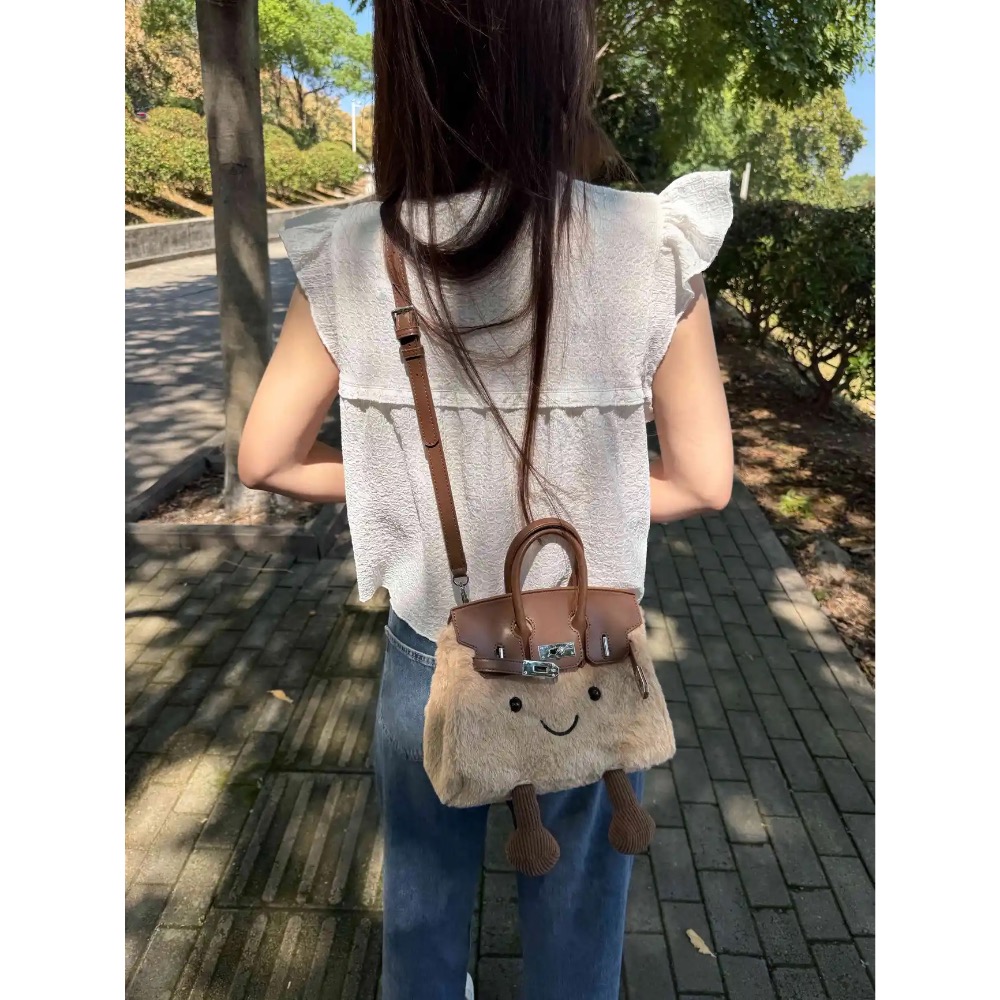 可愛卡通毛絨鉑金包-細節圖7