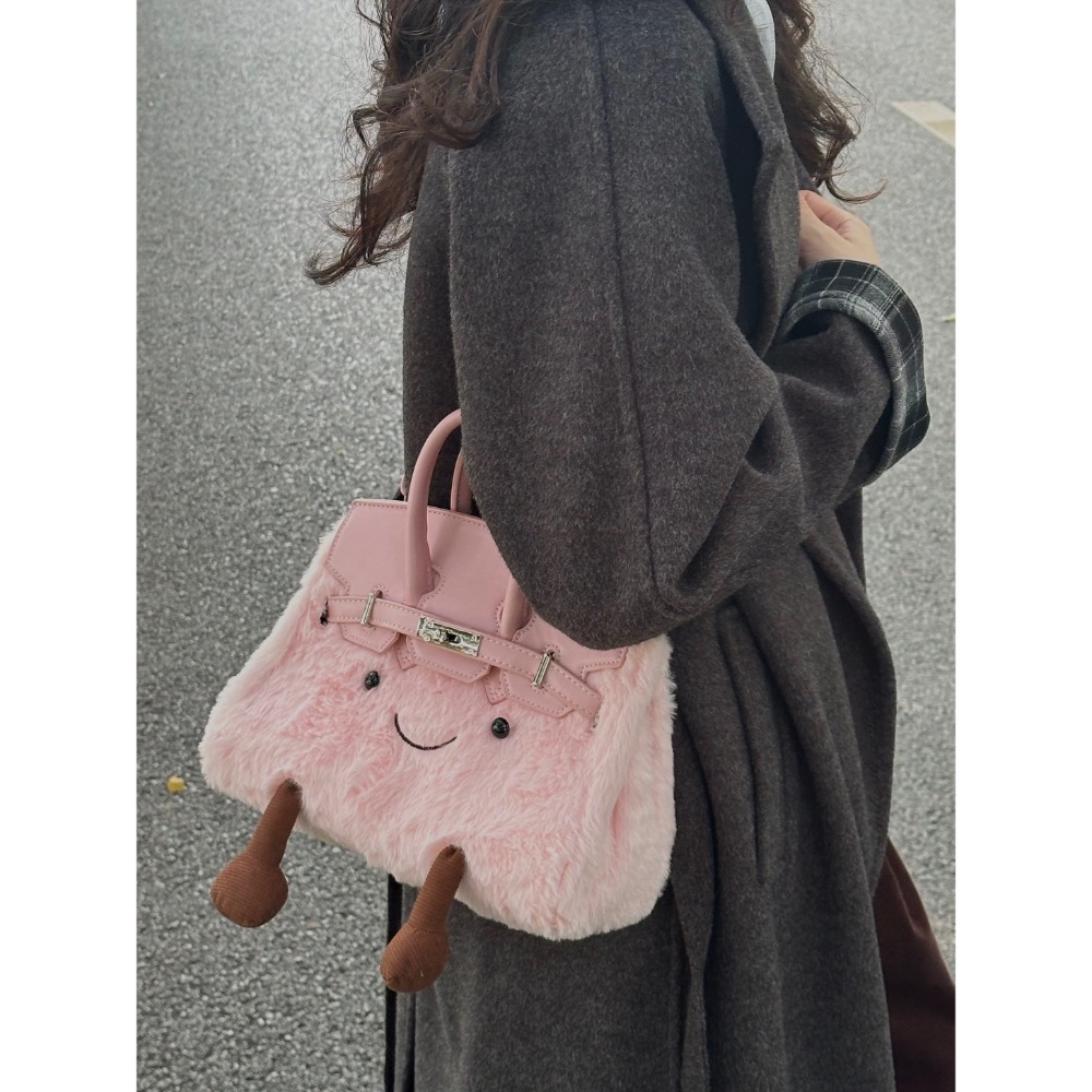 可愛卡通毛絨鉑金包-細節圖9