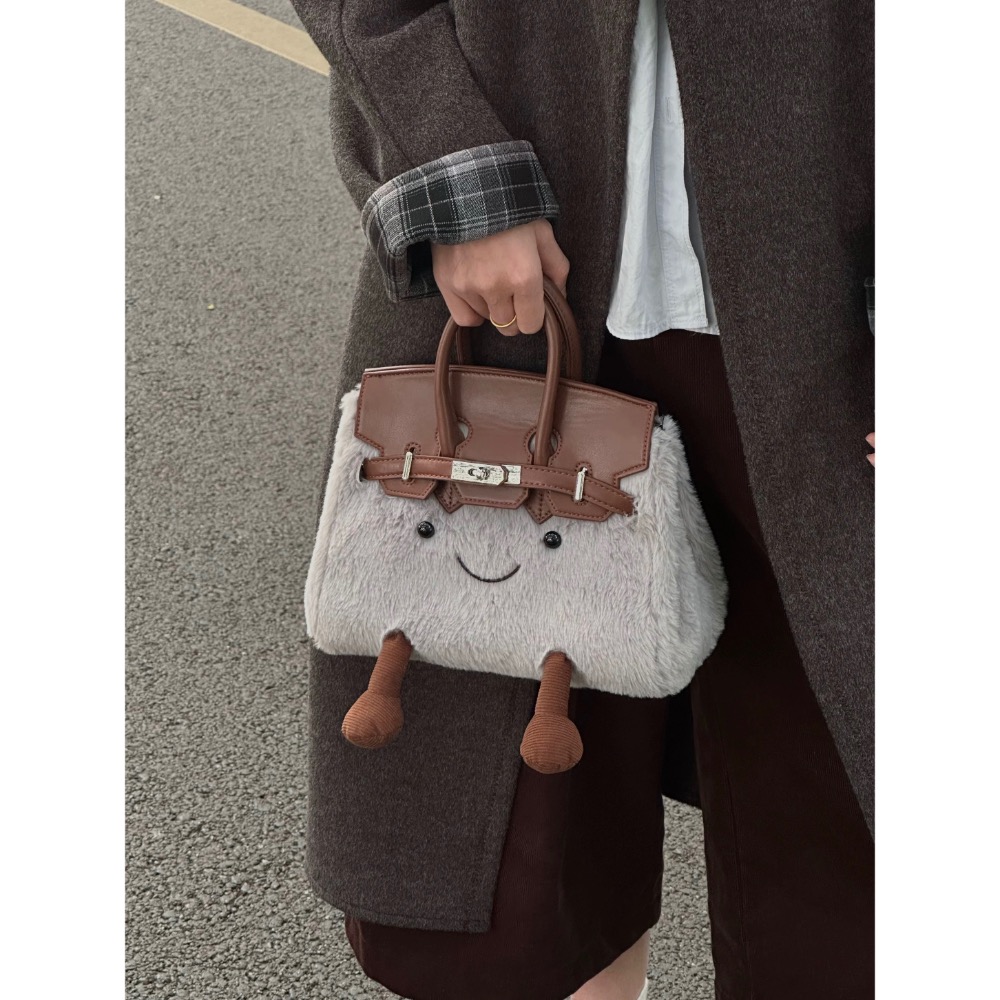 可愛卡通毛絨鉑金包-細節圖10