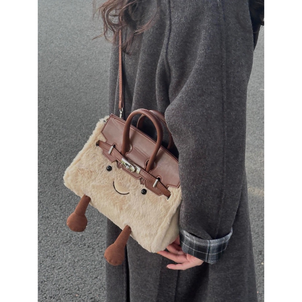 可愛卡通毛絨鉑金包-細節圖11