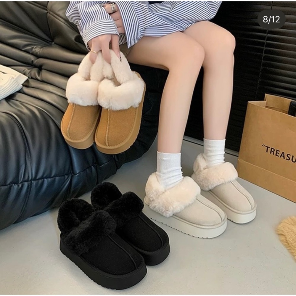 35-42碼 厚底毛毛雪地靴 #後跟可拆卸 3色-細節圖9