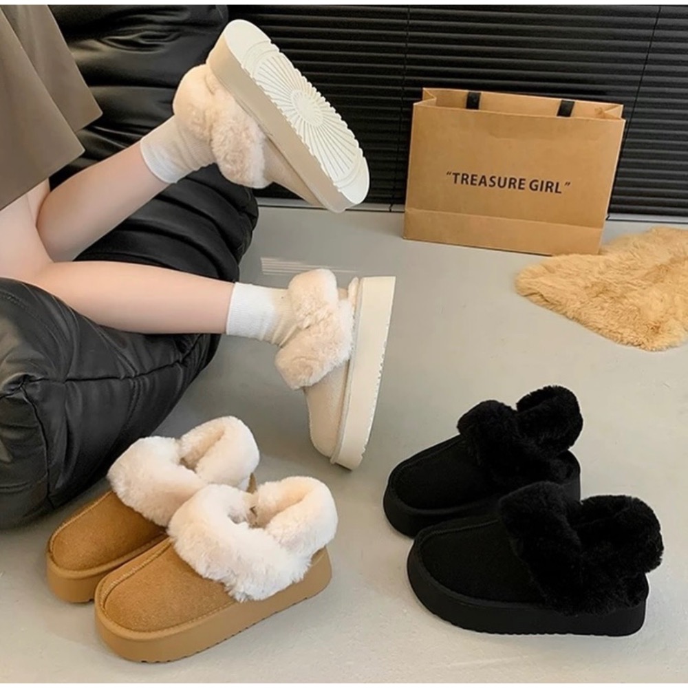 35-42碼 厚底毛毛雪地靴 #後跟可拆卸 3色-細節圖10