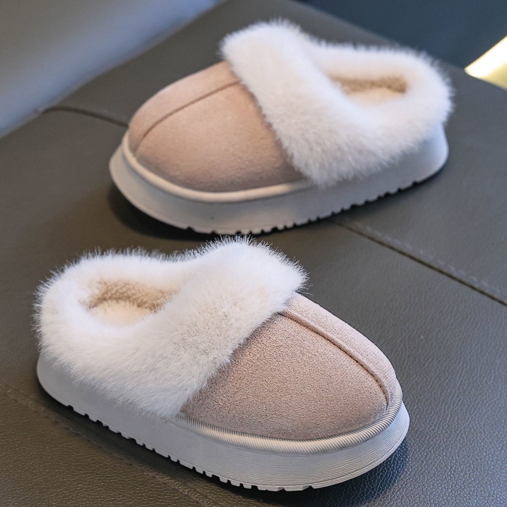 #童鞋 厚底保暖毛毛拖鞋/半拖雪地靴#男童#女童-細節圖2