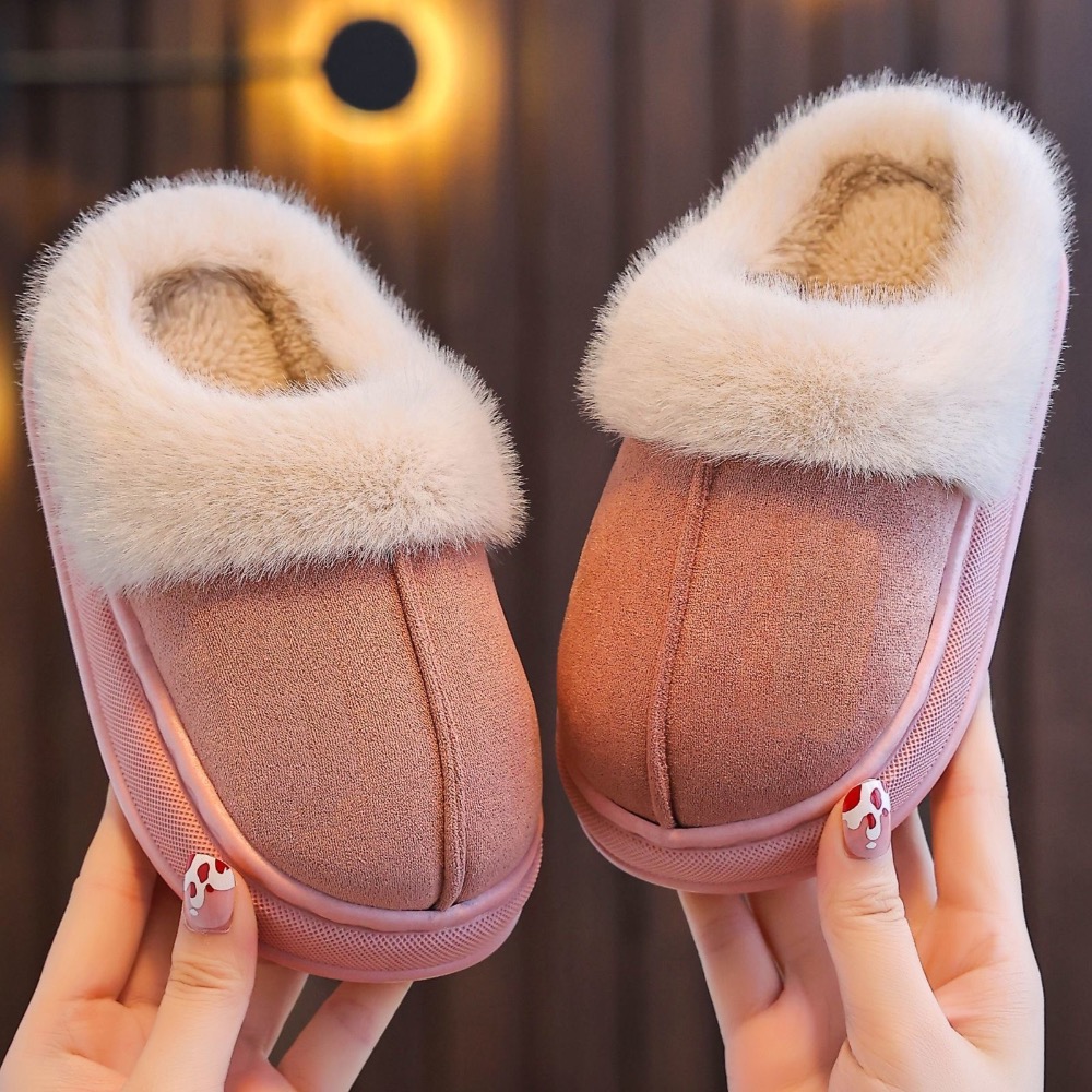 #童鞋 厚底保暖毛毛拖鞋/半拖雪地靴#男童#女童-細節圖4