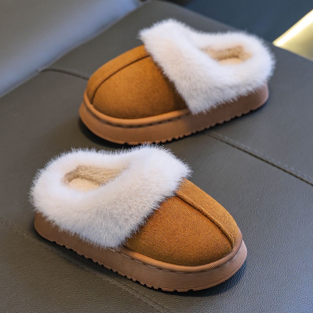 #童鞋 厚底保暖毛毛拖鞋/半拖雪地靴#男童#女童-細節圖9