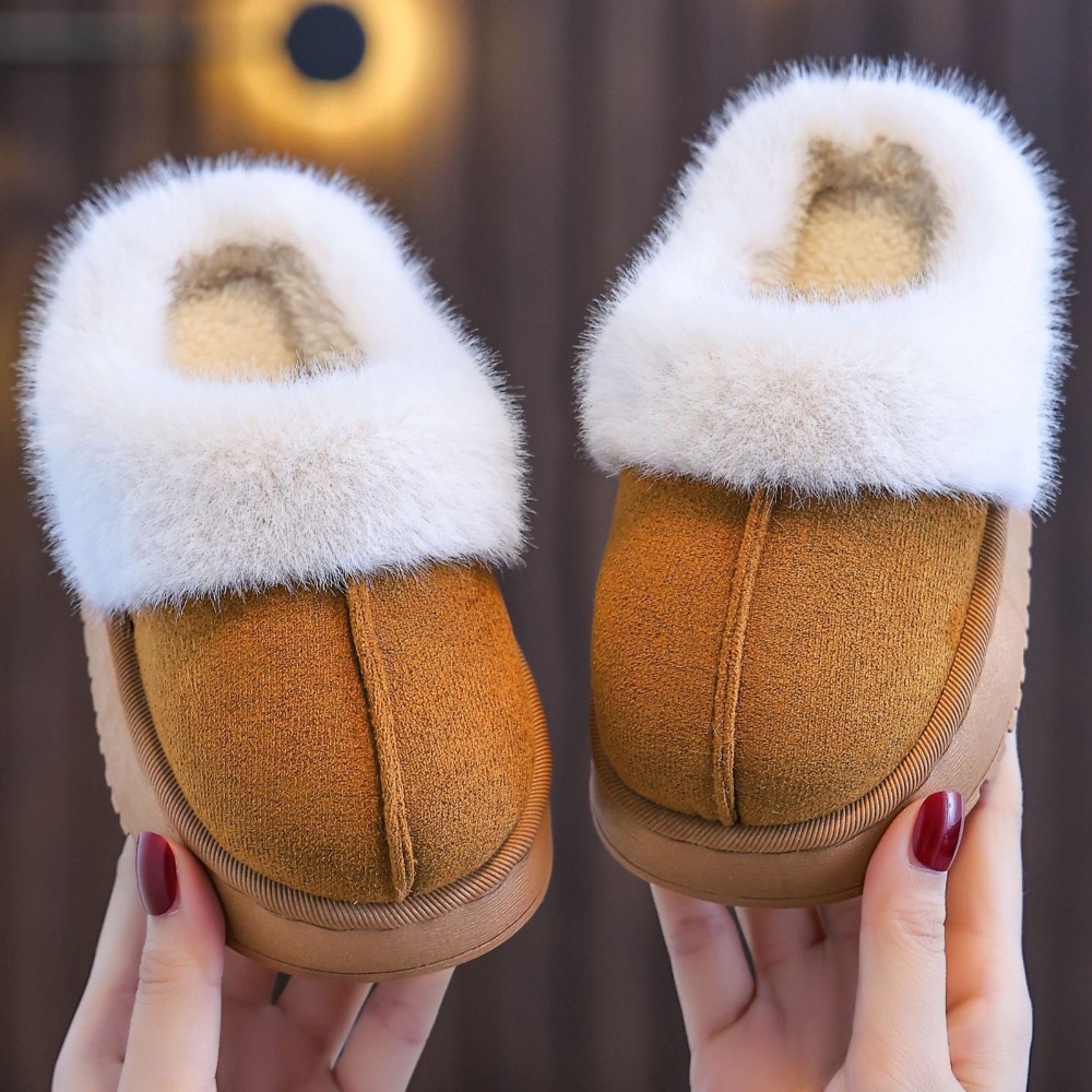 #童鞋 厚底保暖毛毛拖鞋/半拖雪地靴#男童#女童-細節圖11