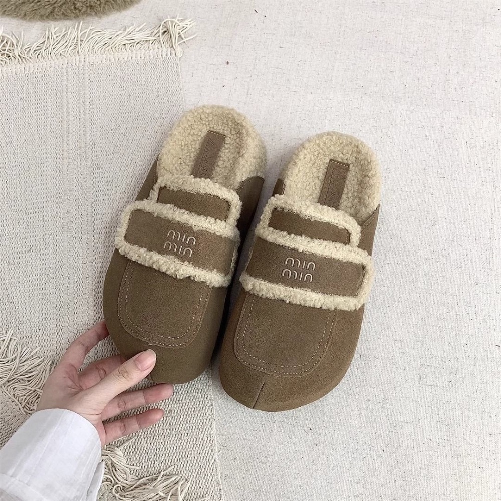 M字母保暖加絨半拖靴-細節圖8