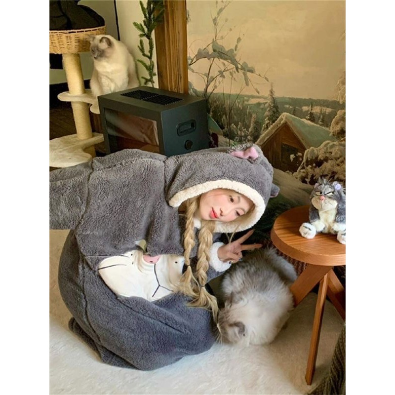 可愛路西法毛絨睡袍-細節圖3