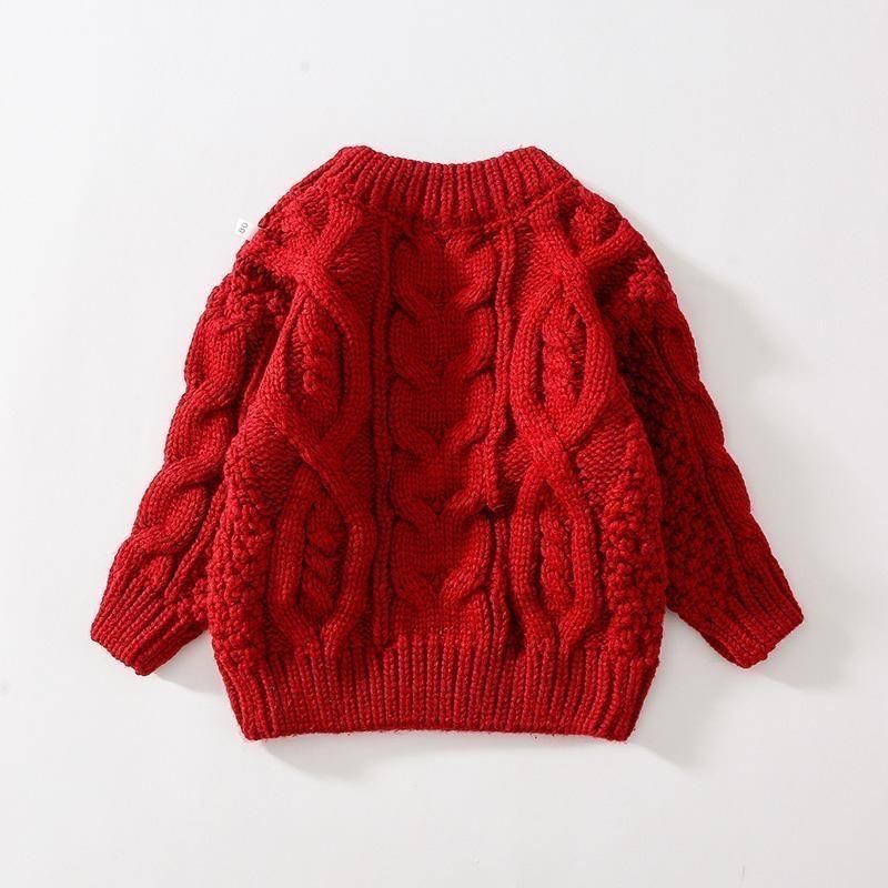 紅色麻花針織毛衣#親子裝 #童裝-細節圖2