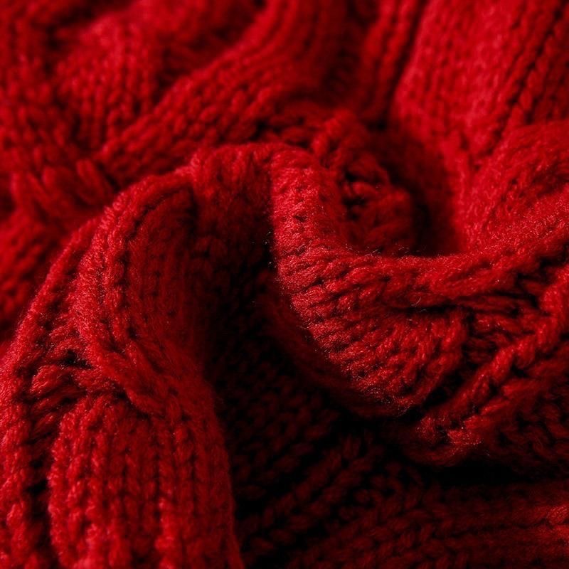 紅色麻花針織毛衣#親子裝 #童裝-細節圖4