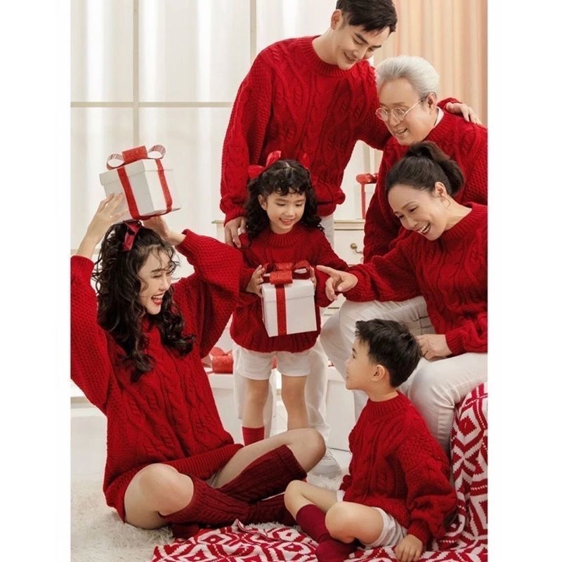 紅色麻花針織毛衣#親子裝 #童裝-細節圖5