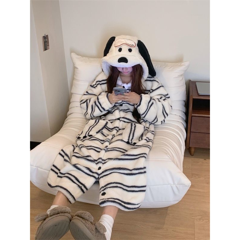 毛茸茸史努比睡袍-細節圖2