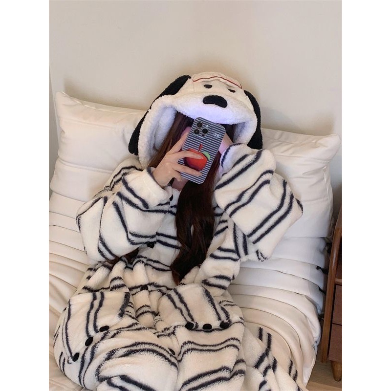 毛茸茸史努比睡袍-細節圖3