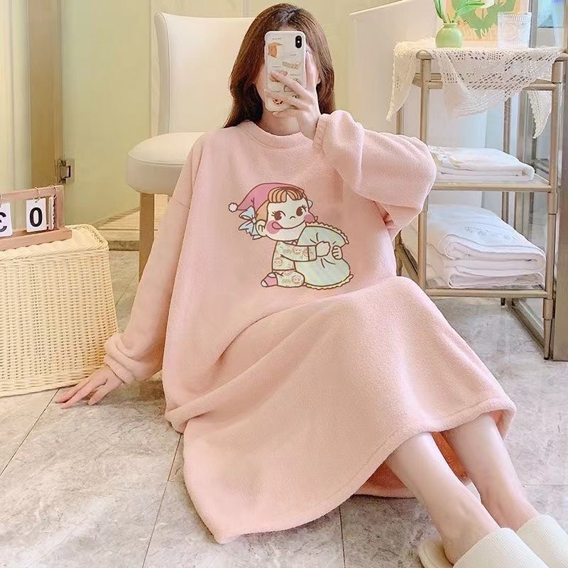 可愛卡通睡衣睡裙 保暖刷毛-規格圖5