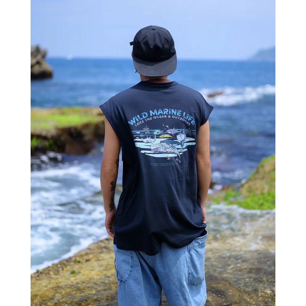 福利釣具 🎣 KID ® 海洋物種圖鑑寬肩背心-細節圖4
