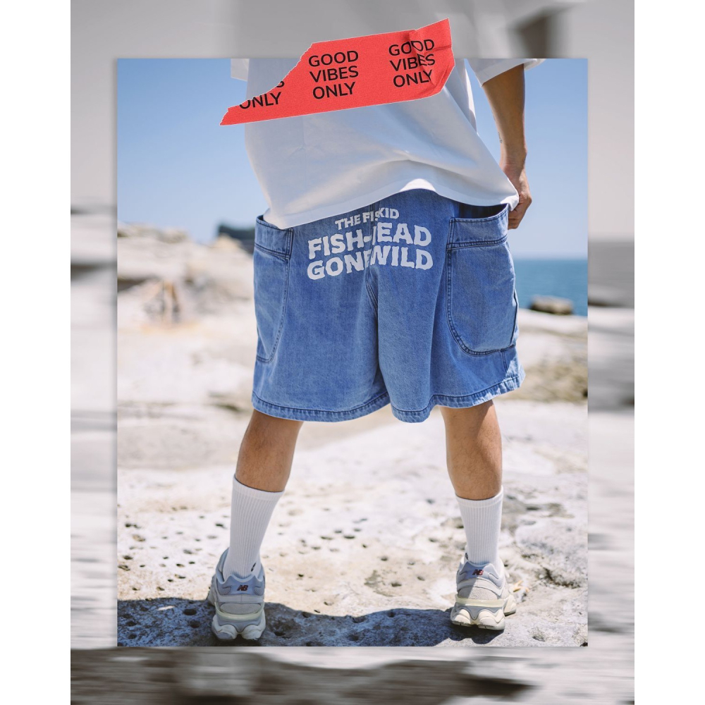 福利釣具1館 KID ® 魚虎俠釣性大發 牛仔短褲-細節圖3