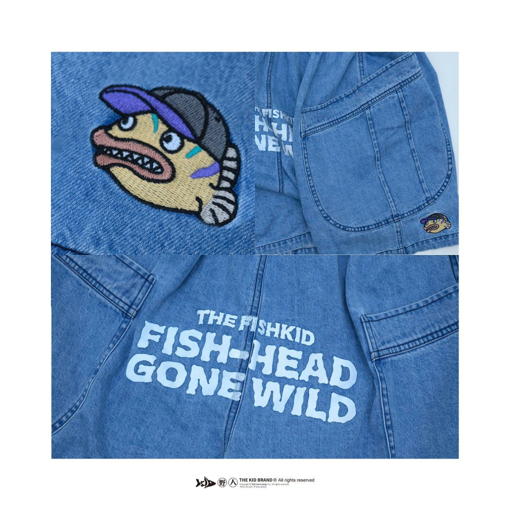 福利釣具1館 KID ® 魚虎俠釣性大發 牛仔短褲-細節圖4