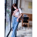 [Eyes Queen]現貨 涼感天絲彈力牛仔褲 垂墜感抽繩造型彈力修身落地寬褲 天絲寬褲 寬褲 涼感牛仔褲-規格圖4