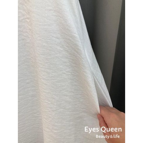 [Eyes Queen] 現貨 麻棉短洋裝 素面洋裝 圓領傘百洋裝 洋裝 連身裙 連身短洋裝 連身洋裝-細節圖6