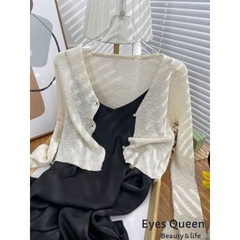 [Eyes Queen]現貨 法式吊帶連衣裙 緞面連身裙 內搭裙 吊帶洋裝 洋裝 醋酸洋裝 吊帶裙 連身裙 連身洋裝-細節圖5