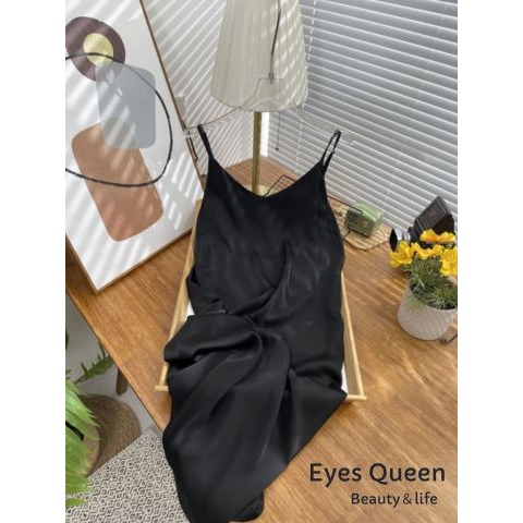 [Eyes Queen]現貨 法式吊帶連衣裙 緞面連身裙 內搭裙 吊帶洋裝 洋裝 醋酸洋裝 吊帶裙 連身裙 連身洋裝-細節圖6