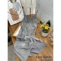 [Eyes Queen]現貨 法式吊帶連衣裙 緞面連身裙 內搭裙 吊帶洋裝 洋裝 醋酸洋裝 吊帶裙 連身裙 連身洋裝-規格圖8