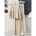[Eyes Queen]無袖圓領掛脖兩件式套裝 兩件套裝 掛脖上衣+直筒褲 套裝 泡泡棉料兩件式套裝-規格圖9