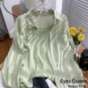 Eyes Queen 天絲薄款防上上衣+小可愛 冰絲防曬襯衫 高級感天絲抗皺外套 兩件套裝 防曬外套 防曬襯衫-規格圖9