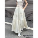 [Eyes Queen]現貨 高腰顯瘦A字蛋糕長裙 拚色高腰顯瘦A字裙襬 長裙 蛋糕裙襬長裙-規格圖9