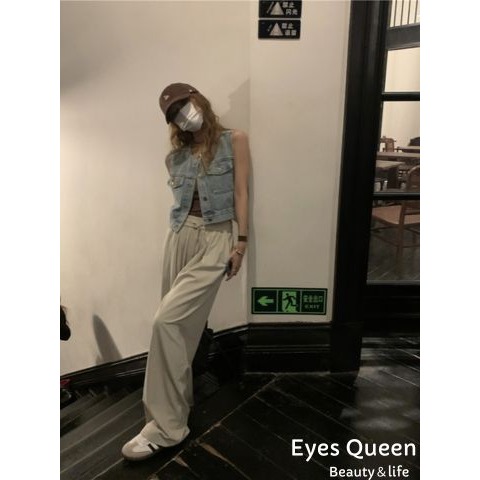 [Eyes Queen] 現貨 薄款牛仔背心 牛仔背心 短版牛仔背心 馬甲 背心-細節圖5