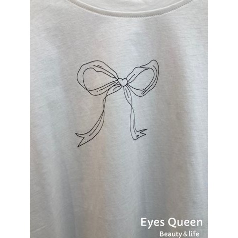 [Eyes Queen]現貨 蝴蝶結短袖T恤 蝴蝶結上衣 蝴蝶結T恤 短袖T恤 T恤 蝴蝶結T-細節圖8