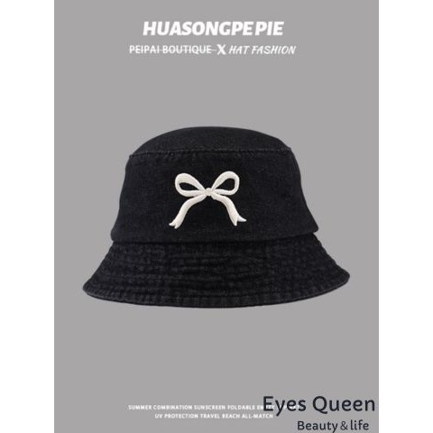 [Eyes Queen]蝴蝶結刺繡漁夫帽 蝴蝶結刺繡牛仔帽 漁夫帽 遮陽帽 水桶帽-細節圖4