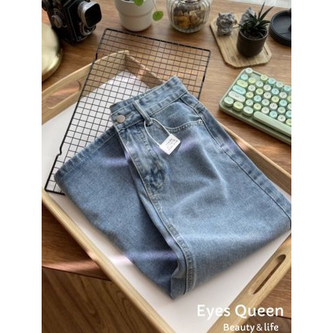 [Eyes Queen] 現貨 高腰包臀牛仔裙 牛仔後開岔長裙 牛仔長裙 牛仔裙-細節圖8
