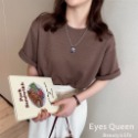 [Eyes Queen]現貨 韓國華夫格棉短T 華夫格短T 短袖T恤 無印T恤 T恤 素T-規格圖9