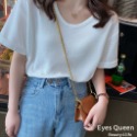 [Eyes Queen]現貨 韓國華夫格棉短T 華夫格短T 短袖T恤 無印T恤 T恤 素T-規格圖9
