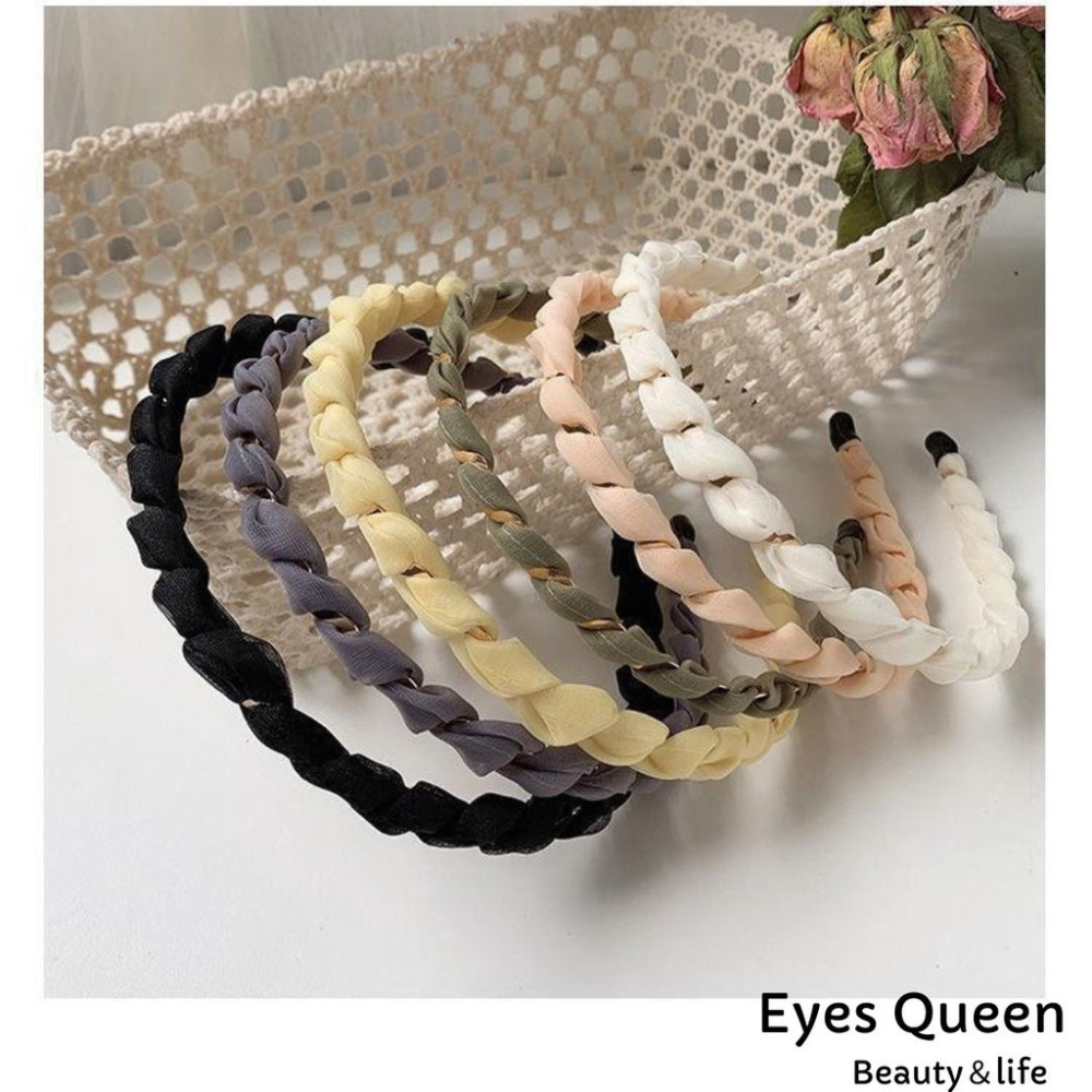 [Eyes Queen] 現貨 仙女系髮箍 髮帶 髮飾 髮箍 螺旋纏繞髮箍 纏繞蕾絲髮箍-細節圖3