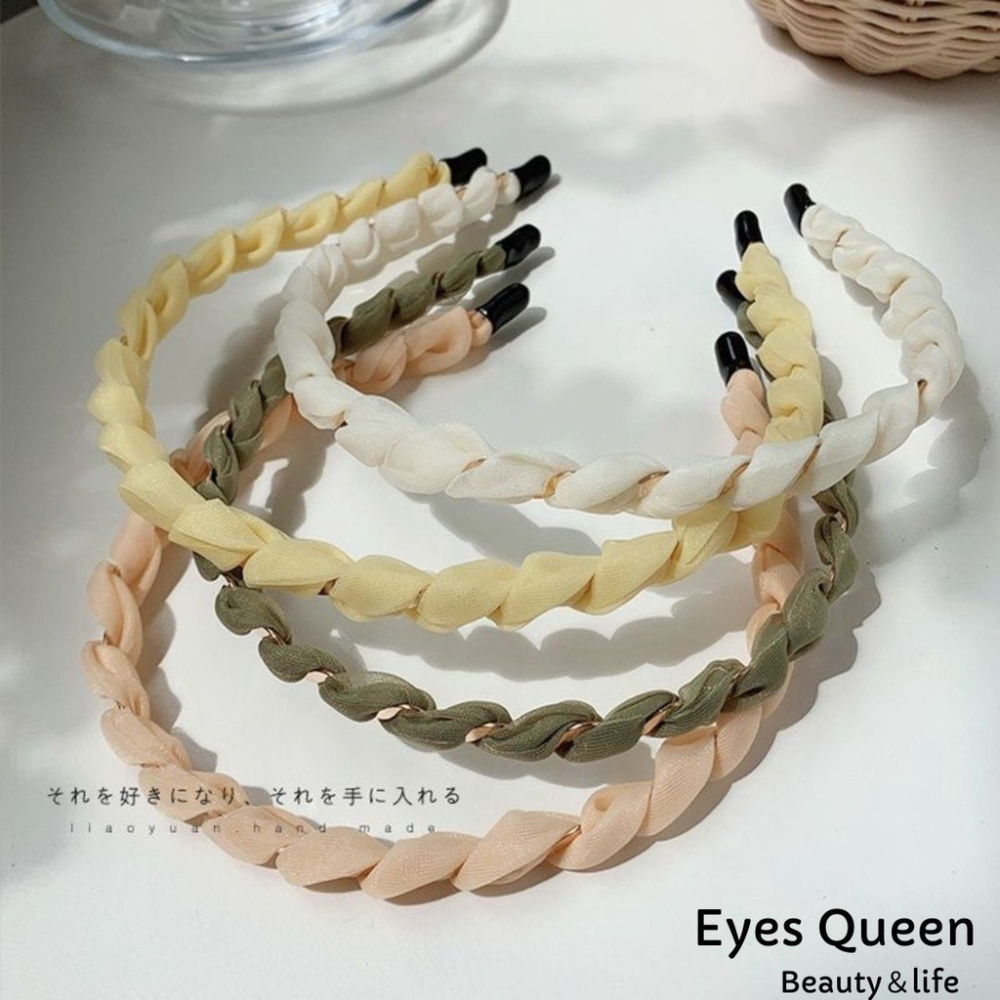 [Eyes Queen] 現貨 仙女系髮箍 髮帶 髮飾 髮箍 螺旋纏繞髮箍 纏繞蕾絲髮箍-細節圖5