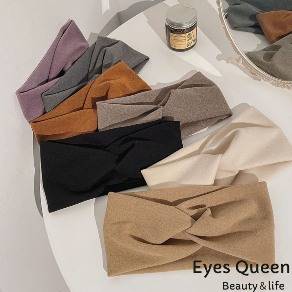 [Eyes Queen]現貨 韓國氣質髮箍 扭結髮帶 洗臉髮帶 針織髮帶 寬版髮帶 寬版扭結髮帶 運動髮帶-細節圖3