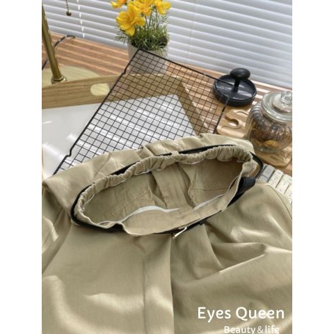 [Eyes Queen]現貨 休閒口袋水洗棉半身長裙(附皮帶) A字長裙 長裙 棉長裙-細節圖8