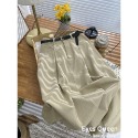[Eyes Queen]現貨 休閒口袋水洗棉半身長裙(附皮帶) A字長裙 長裙 棉長裙-規格圖9