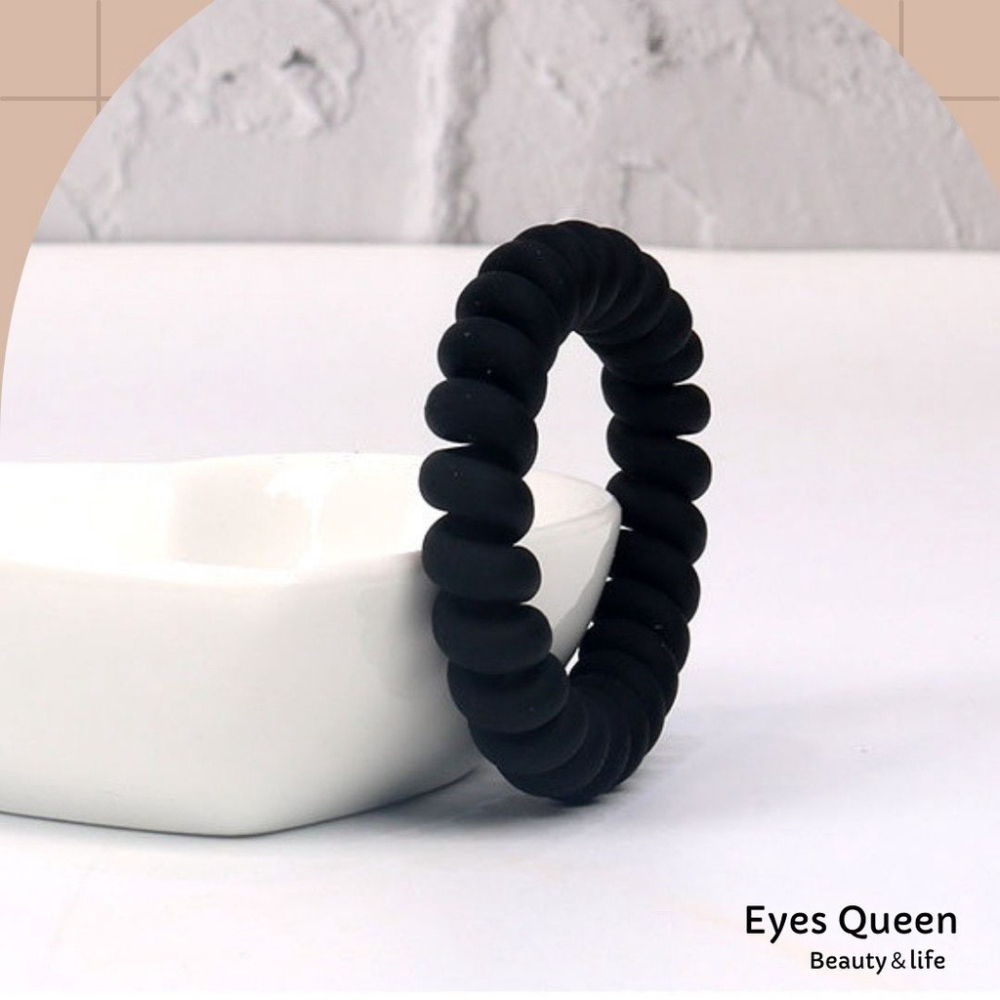 [Eyes Queen] 現貨 電話線髮圈 磨砂橡皮筋 髮圈 髮飾 無痕綁髮 橡皮筋 綁髮 造型髮圈 大腸圈-細節圖2