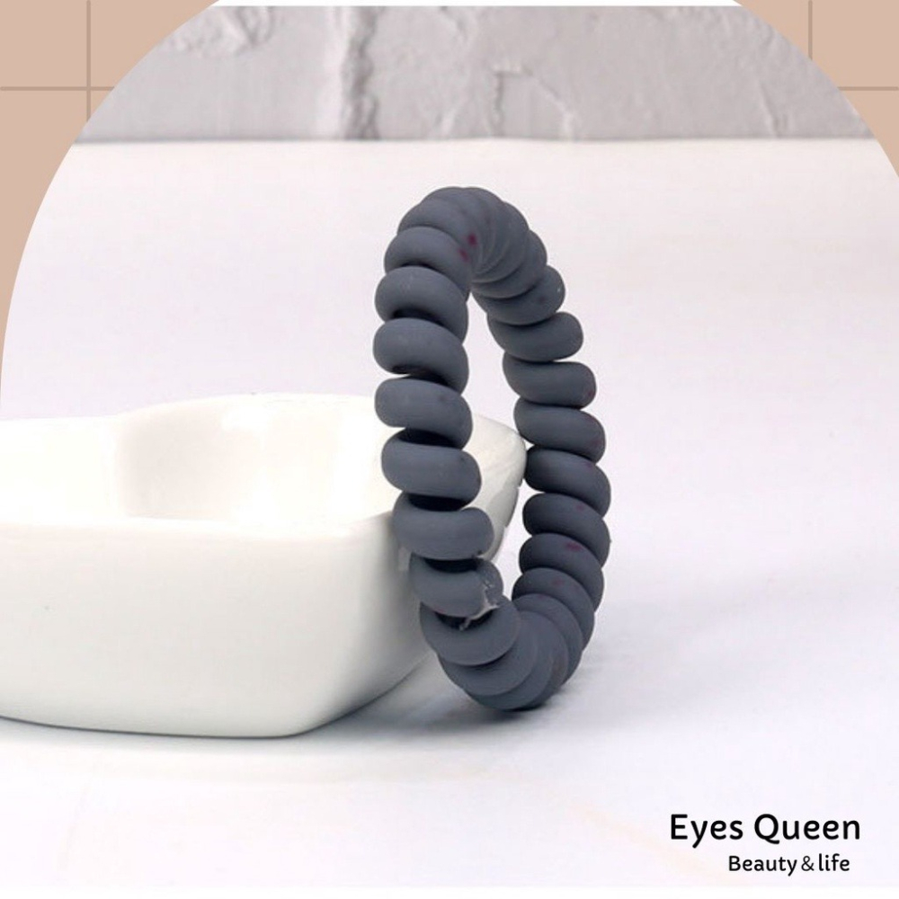 [Eyes Queen] 現貨 電話線髮圈 磨砂橡皮筋 髮圈 髮飾 無痕綁髮 橡皮筋 綁髮 造型髮圈 大腸圈-細節圖3
