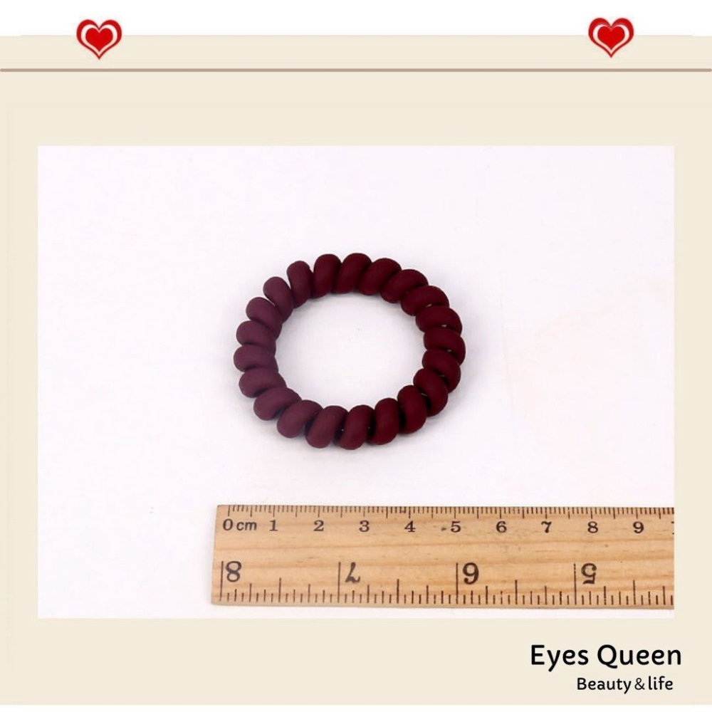 [Eyes Queen] 現貨 電話線髮圈 磨砂橡皮筋 髮圈 髮飾 無痕綁髮 橡皮筋 綁髮 造型髮圈 大腸圈-細節圖4
