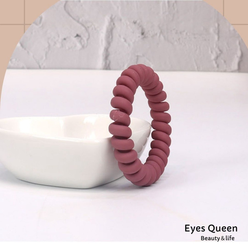 [Eyes Queen] 現貨 電話線髮圈 磨砂橡皮筋 髮圈 髮飾 無痕綁髮 橡皮筋 綁髮 造型髮圈 大腸圈-細節圖5