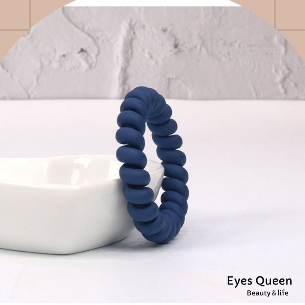 [Eyes Queen] 現貨 電話線髮圈 磨砂橡皮筋 髮圈 髮飾 無痕綁髮 橡皮筋 綁髮 造型髮圈 大腸圈-細節圖7