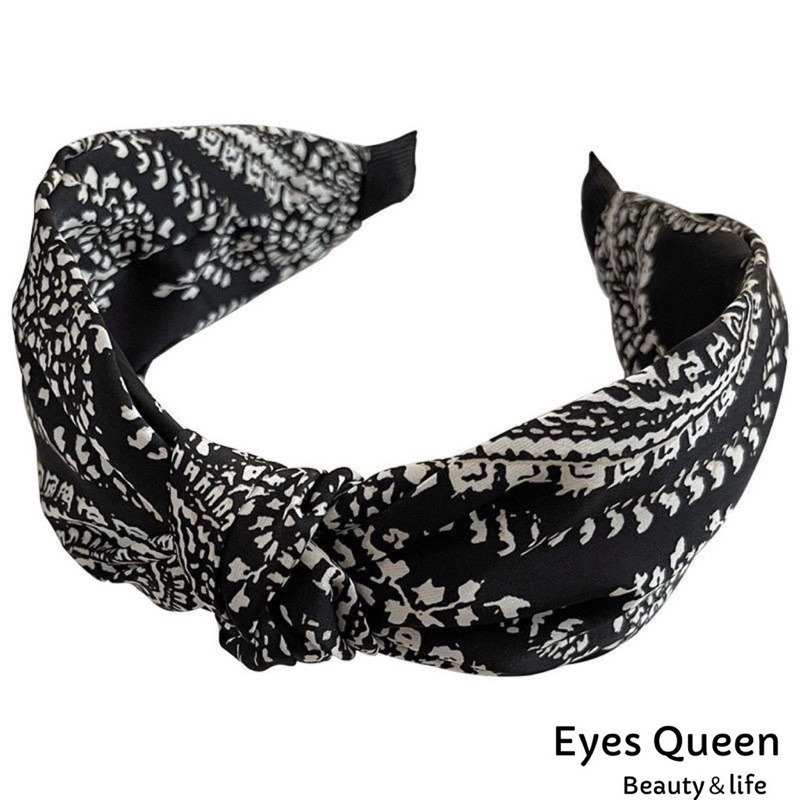 [Eyes Queen] 現貨 韓國氣質髮箍 髮箍 髮帶 韓妞髮飾 千鳥格紋拼接髮箍 格子拼接髮飾 復古花紋髮箍-細節圖8