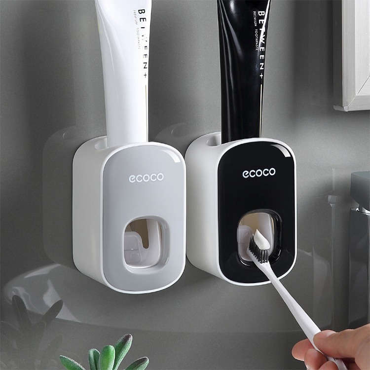 ecoco 自動擠牙膏神器 擠牙膏器 出牙膏器 牙膏擠出器 按壓出牙膏神器 牙膏架 小麥色 牙刷架 電動牙刷架-細節圖10