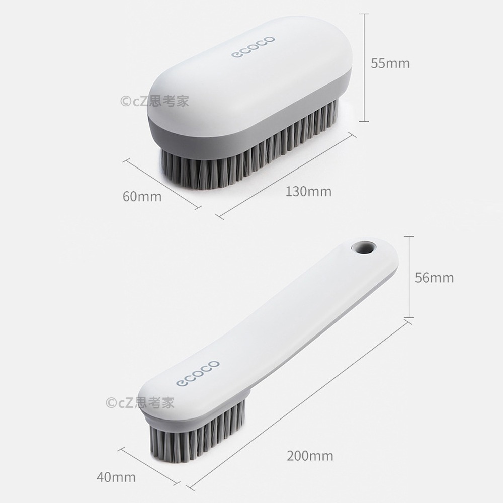 ecoco 多功能清潔軟刷 長柄刷 胖胖刷 手持刷 刷具 刷子 清潔刷 廁所清潔刷 浴室清潔刷 浴缸刷 鞋刷 思考家-細節圖5